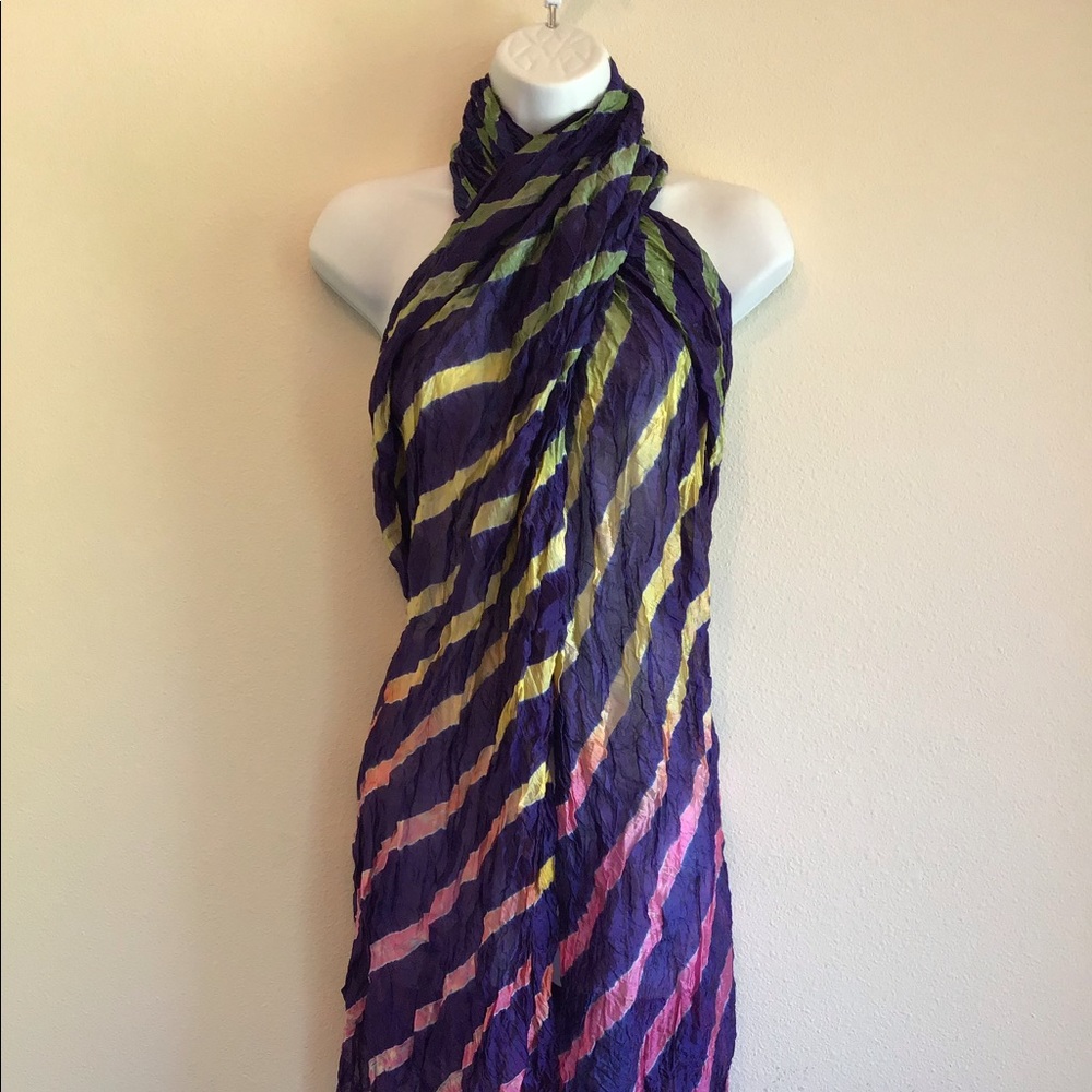 New Beach Navy Striped Scarf Wrap Pareo